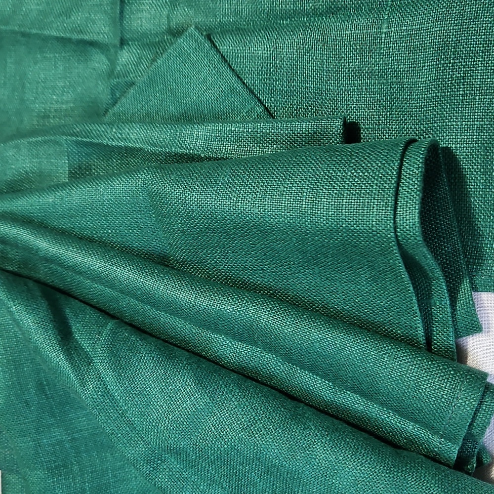 Vintage NEW 6 Pc Linen Luxurious Forest Green Dining Napkin Table Linen 15 "X 15